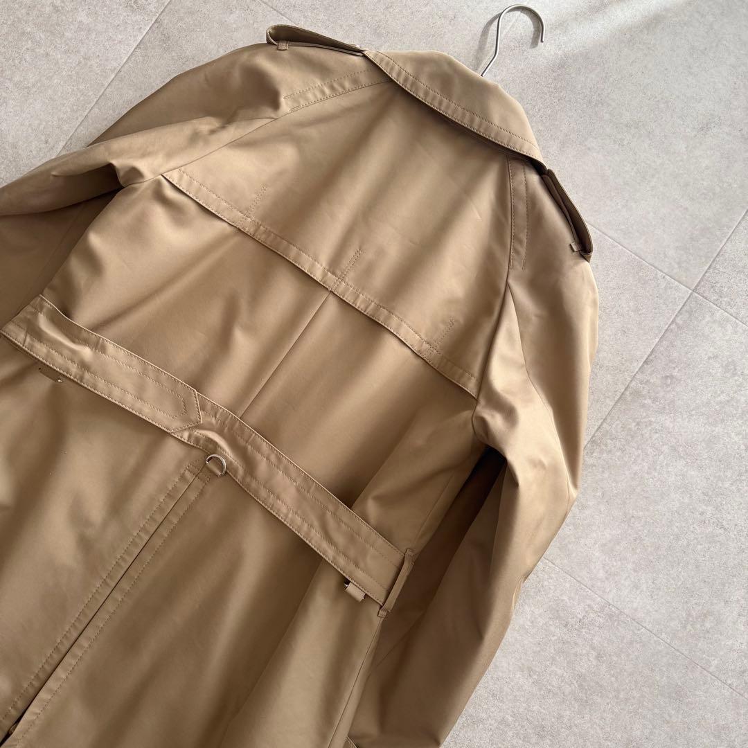 アクアスキュータム　トレンチコート　ロイヤルブルー　ベージュ　ダブル　ライナー