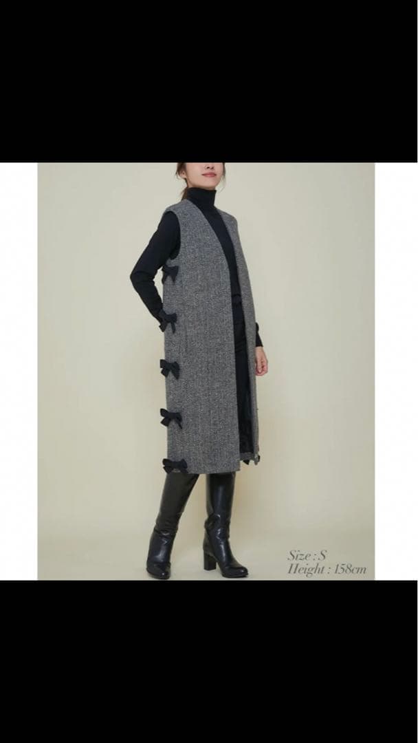 seventen サイドリボン　ジレ　ワンピース