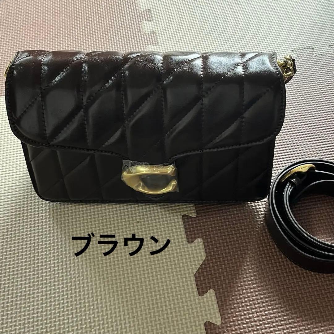 コーチ チェーン タビー ショルダー キルティング26 ブラウン アウトレット