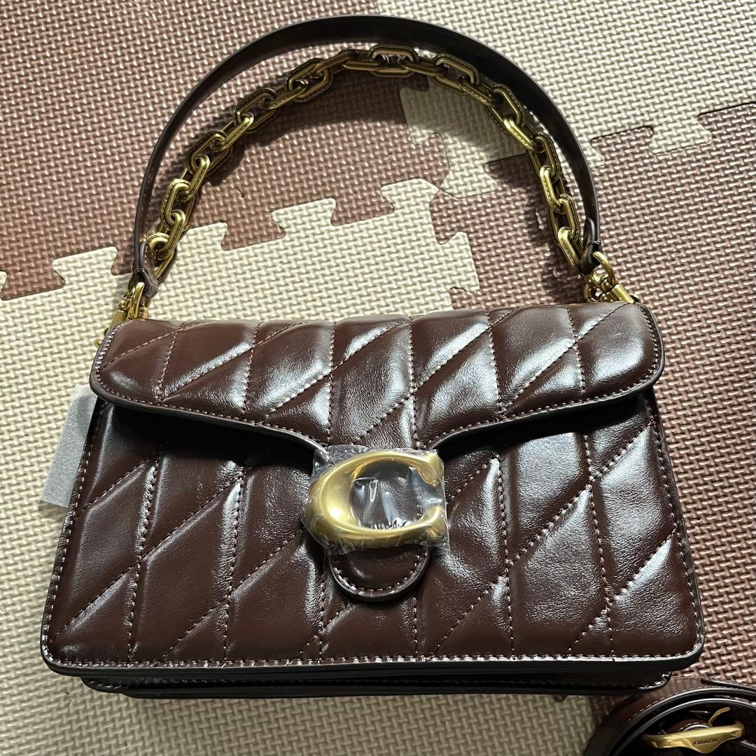 コーチ チェーン タビー ショルダー キルティング26 ブラウン アウトレット