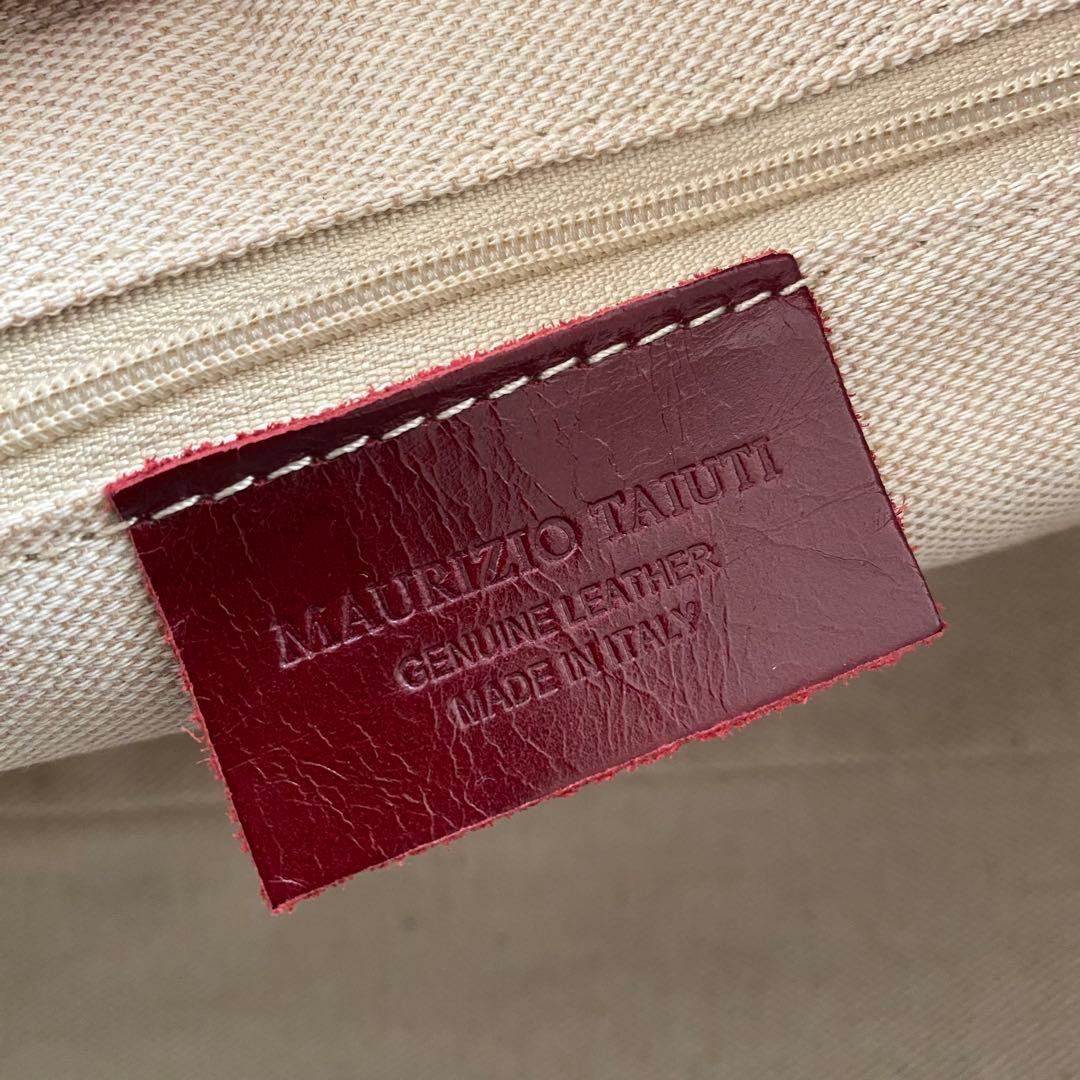 美品⭐︎MAURIZIO TAIUTI スクエアボストンバッグ ボルドー