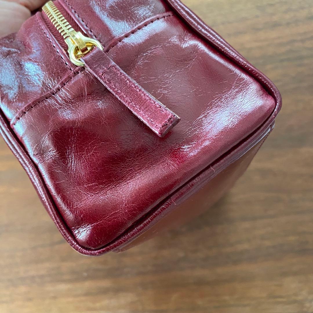 美品⭐︎MAURIZIO TAIUTI スクエアボストンバッグ ボルドー