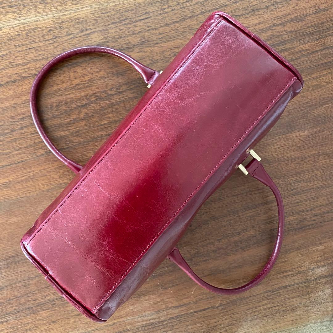 美品⭐︎MAURIZIO TAIUTI スクエアボストンバッグ ボルドー