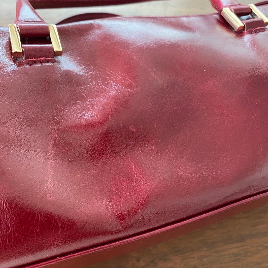 美品⭐︎MAURIZIO TAIUTI スクエアボストンバッグ ボルドー