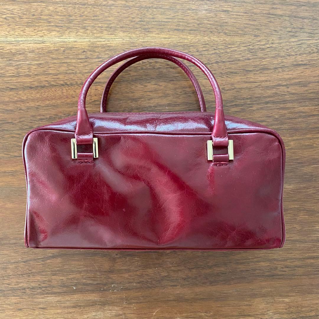 美品⭐︎MAURIZIO TAIUTI スクエアボストンバッグ ボルドー