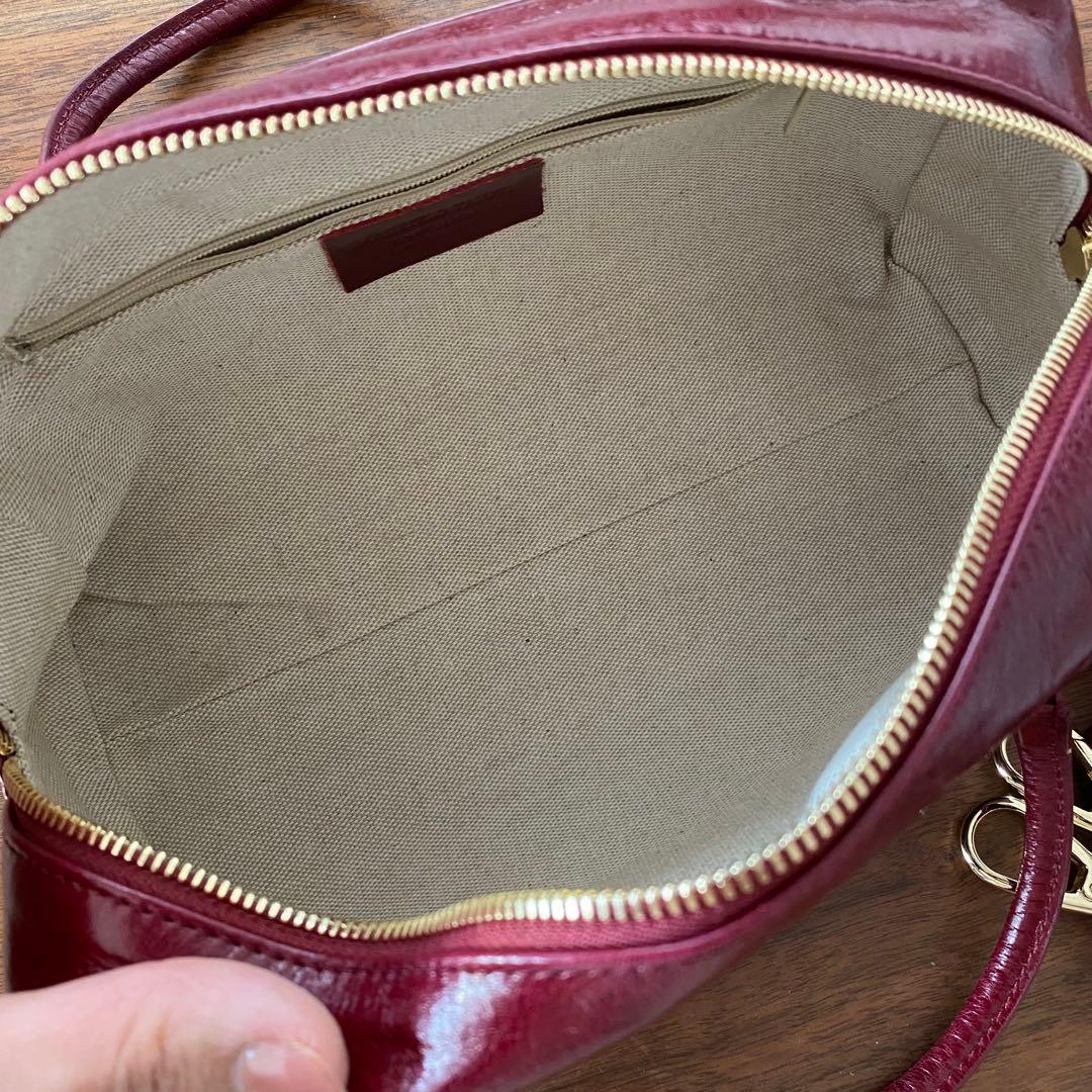 美品⭐︎MAURIZIO TAIUTI スクエアボストンバッグ ボルドー