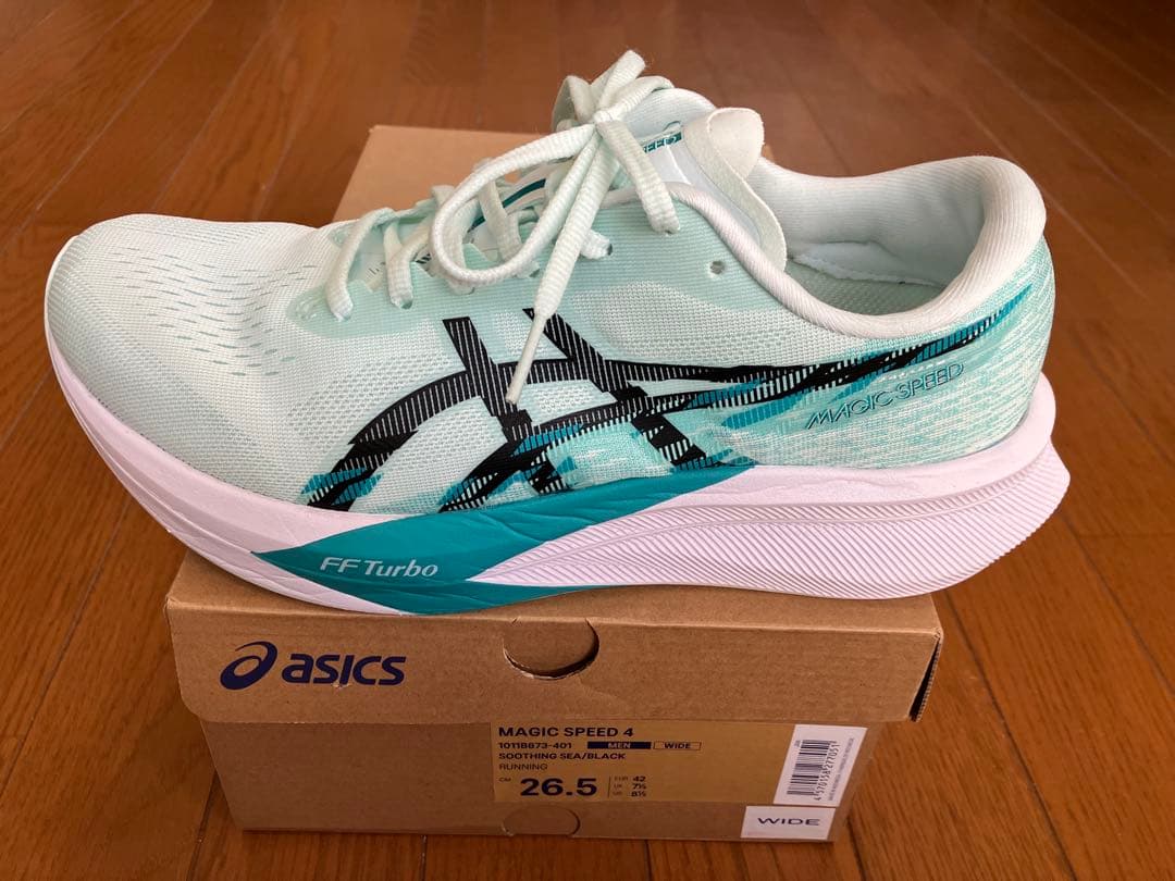 アシックス マジックスピード4 26.5 ワイド スーシングシー/ブラック