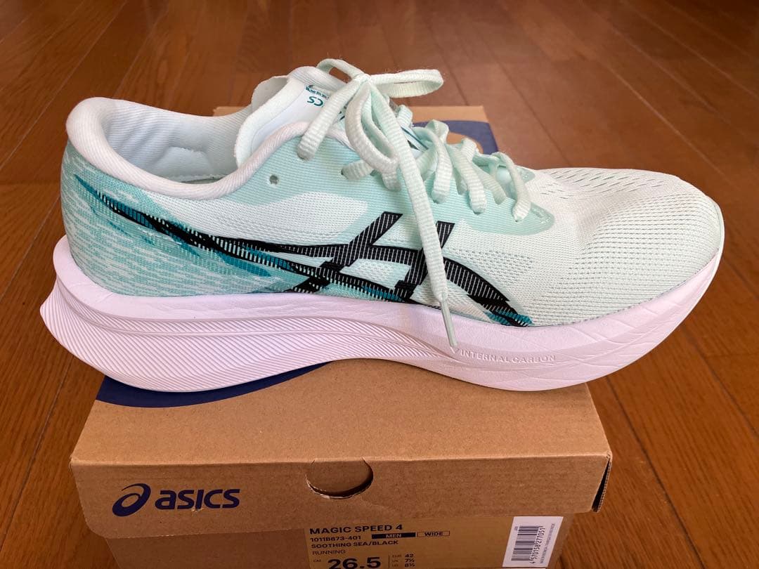 アシックス マジックスピード4 26.5 ワイド スーシングシー/ブラック