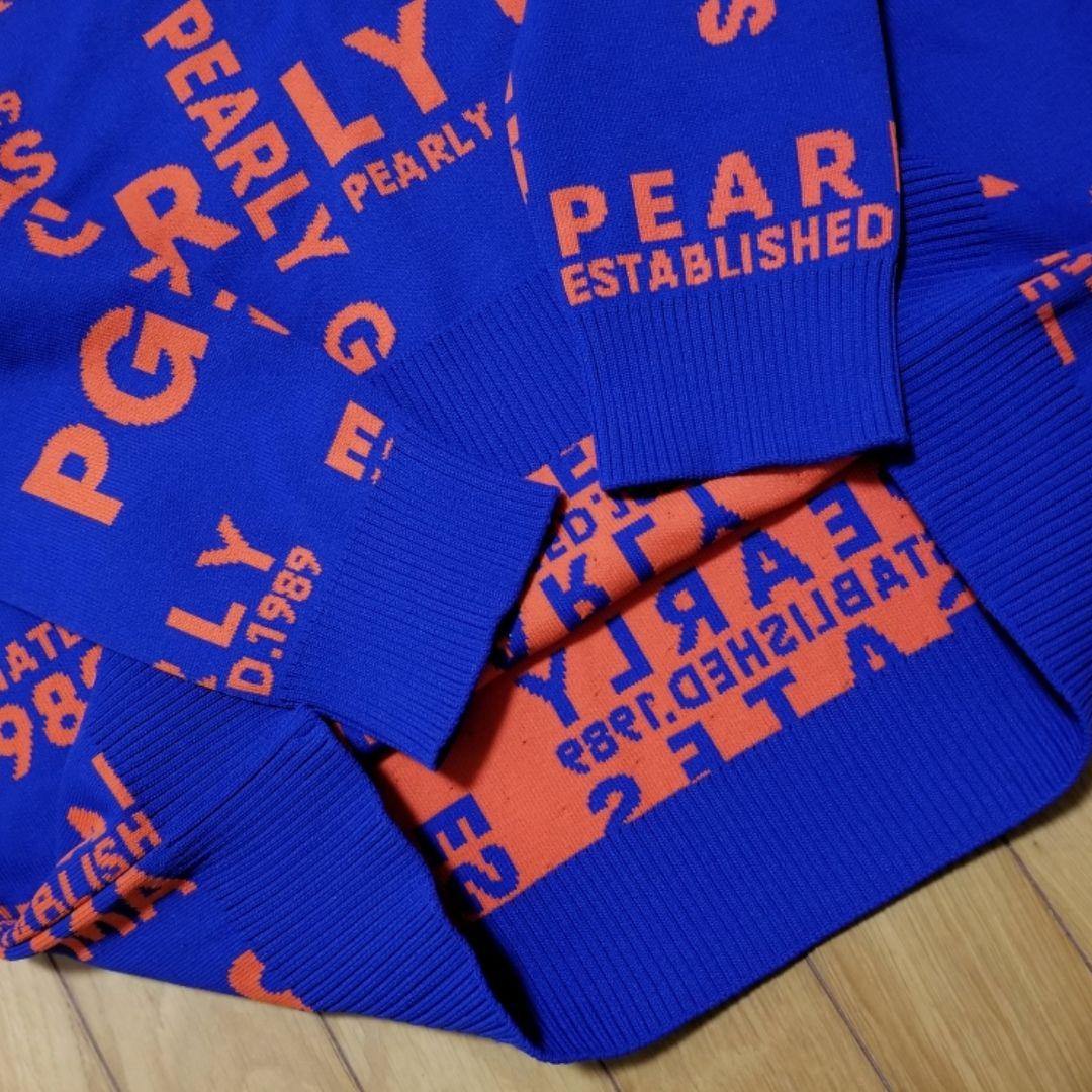 美品PEARLY GATES ジャガードニットセーター ロゴ総柄　サイズ6