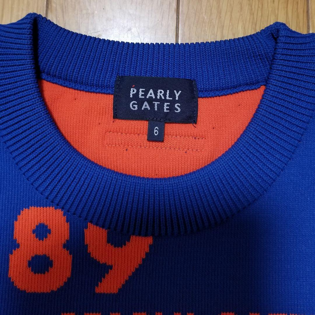 美品PEARLY GATES ジャガードニットセーター ロゴ総柄　サイズ6
