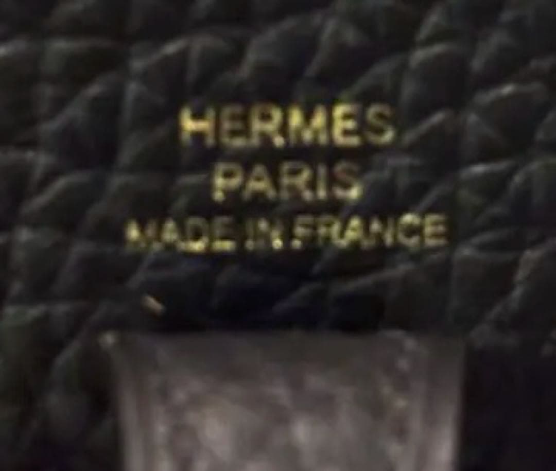 ミニエヴリンノワール黒× G金具ロングストラップ110cm HERMES