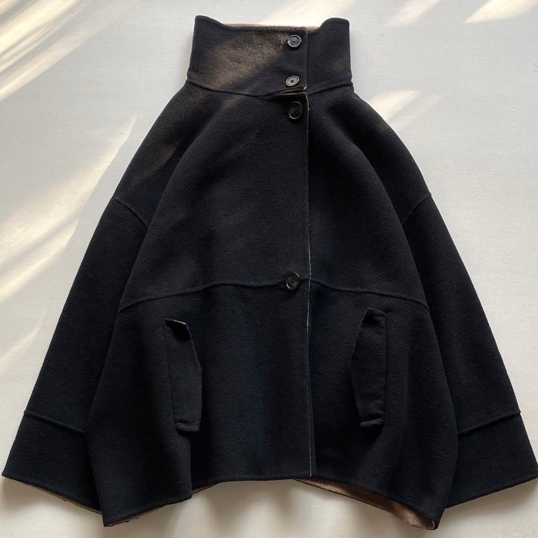 SHIPS any: リバー スタンドカラー ポンチョ ショート コート