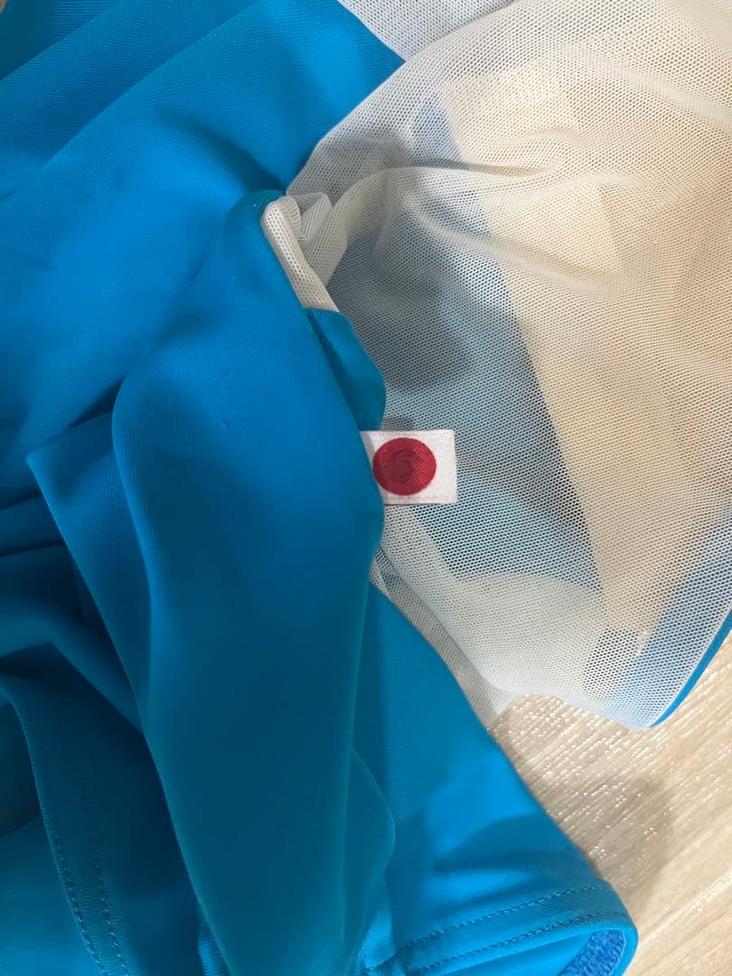 Yumiko Vネックメッシュ長袖10部丈レオタード　Lサイズ