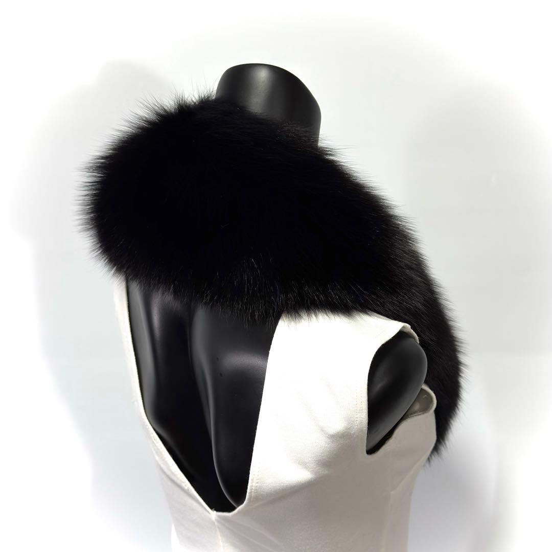 【麗影】SAGA FOX サガフォックス ファーショール フォックス 黒翼 高級