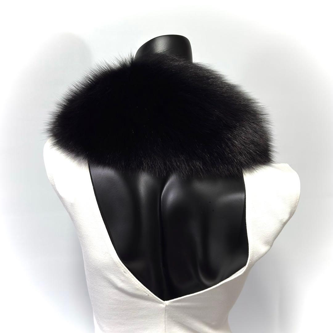 【麗影】SAGA FOX サガフォックス ファーショール フォックス 黒翼 高級