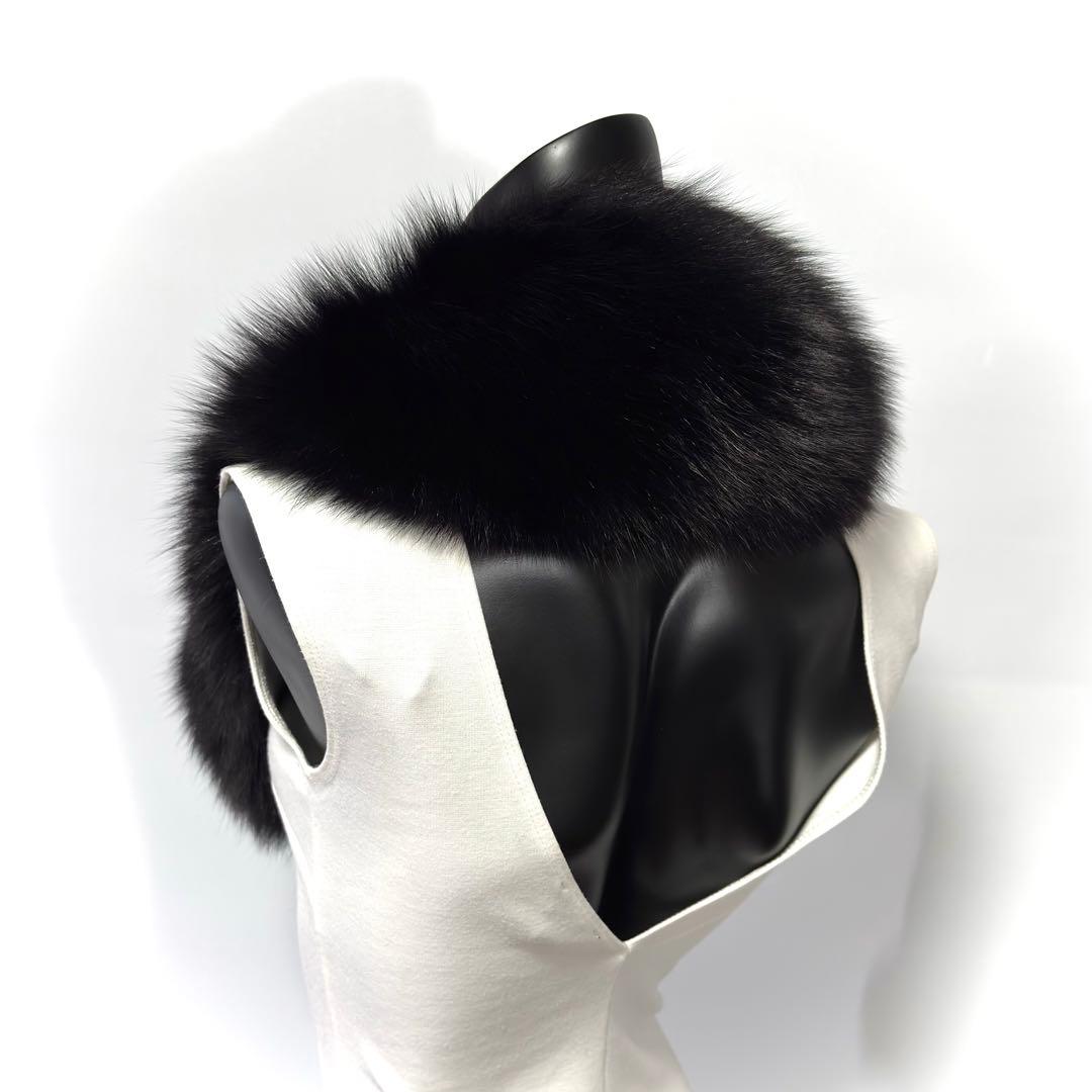 【麗影】SAGA FOX サガフォックス ファーショール フォックス 黒翼 高級