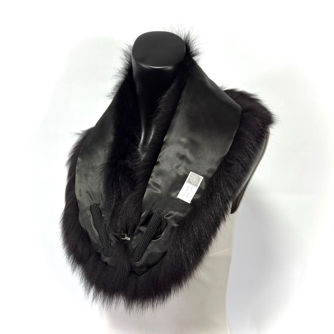 【麗影】SAGA FOX サガフォックス ファーショール フォックス 黒翼 高級