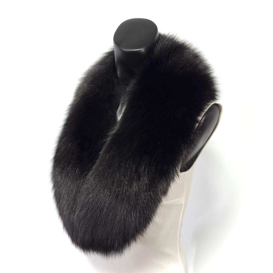 【麗影】SAGA FOX サガフォックス ファーショール フォックス 黒翼 高級