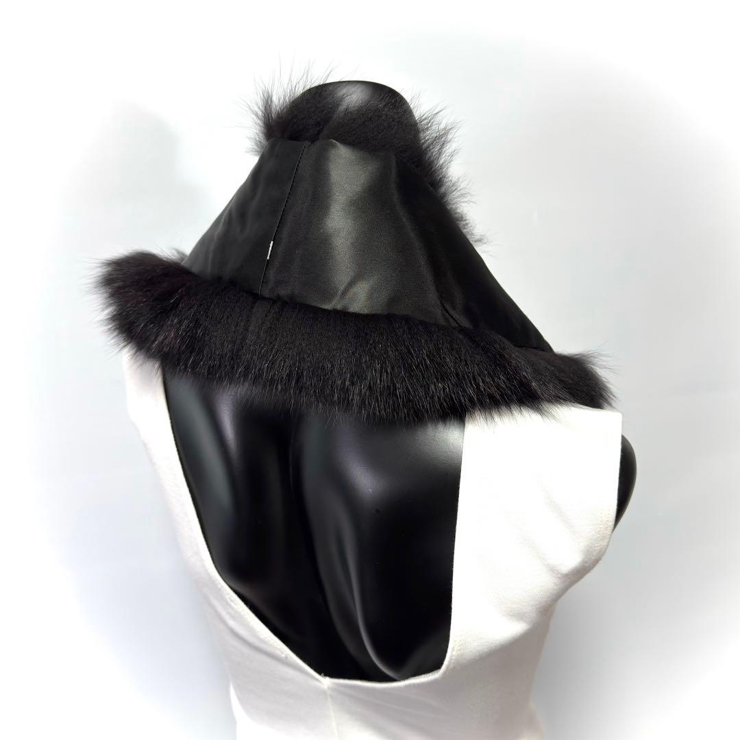 【麗影】SAGA FOX サガフォックス ファーショール フォックス 黒翼 高級