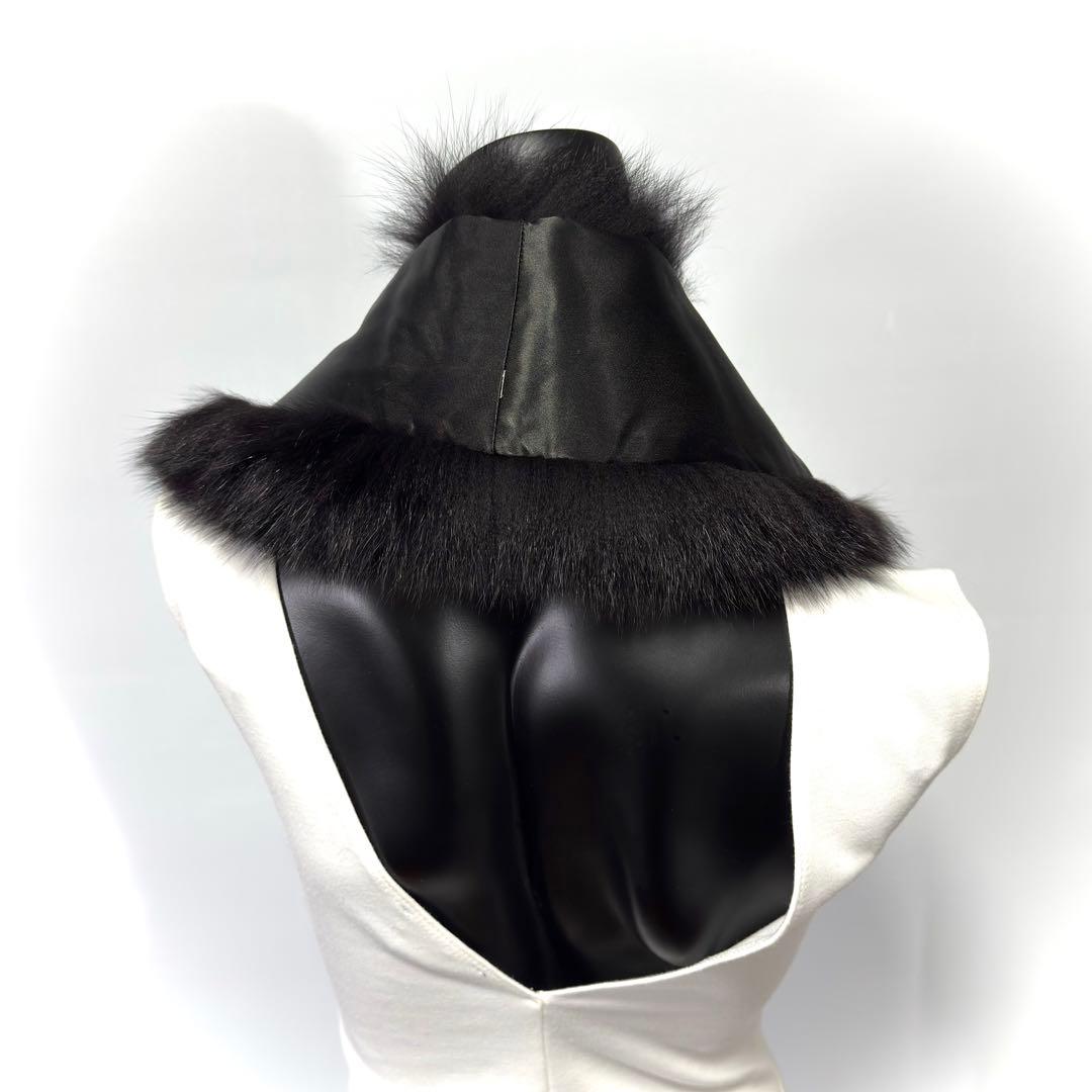 【麗影】SAGA FOX サガフォックス ファーショール フォックス 黒翼 高級