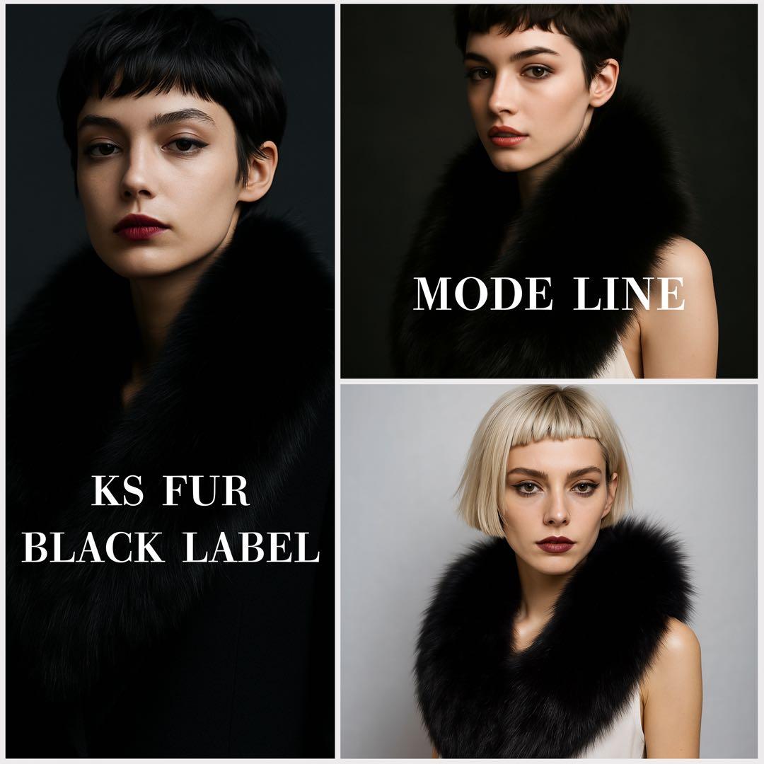 【麗影】SAGA FOX サガフォックス ファーショール フォックス 黒翼 高級