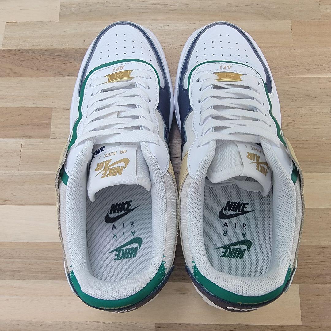 ナイキ ウィメンズ エアフォース1 シャドウ ホワイト/グリーン 24cm