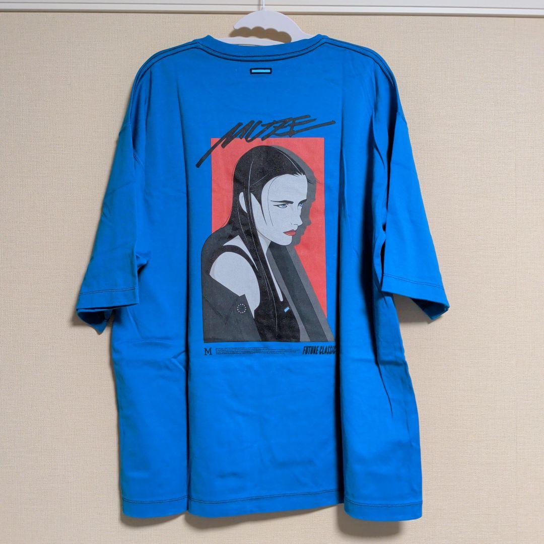 MUZE 青 Tシャツ ロゴ刺繍