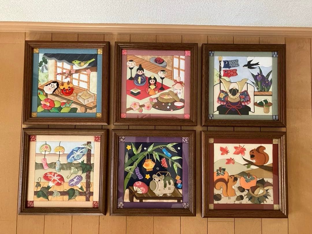 きめこみパッチワーク歳時期6点まとめ売り（おまけ1点付き）