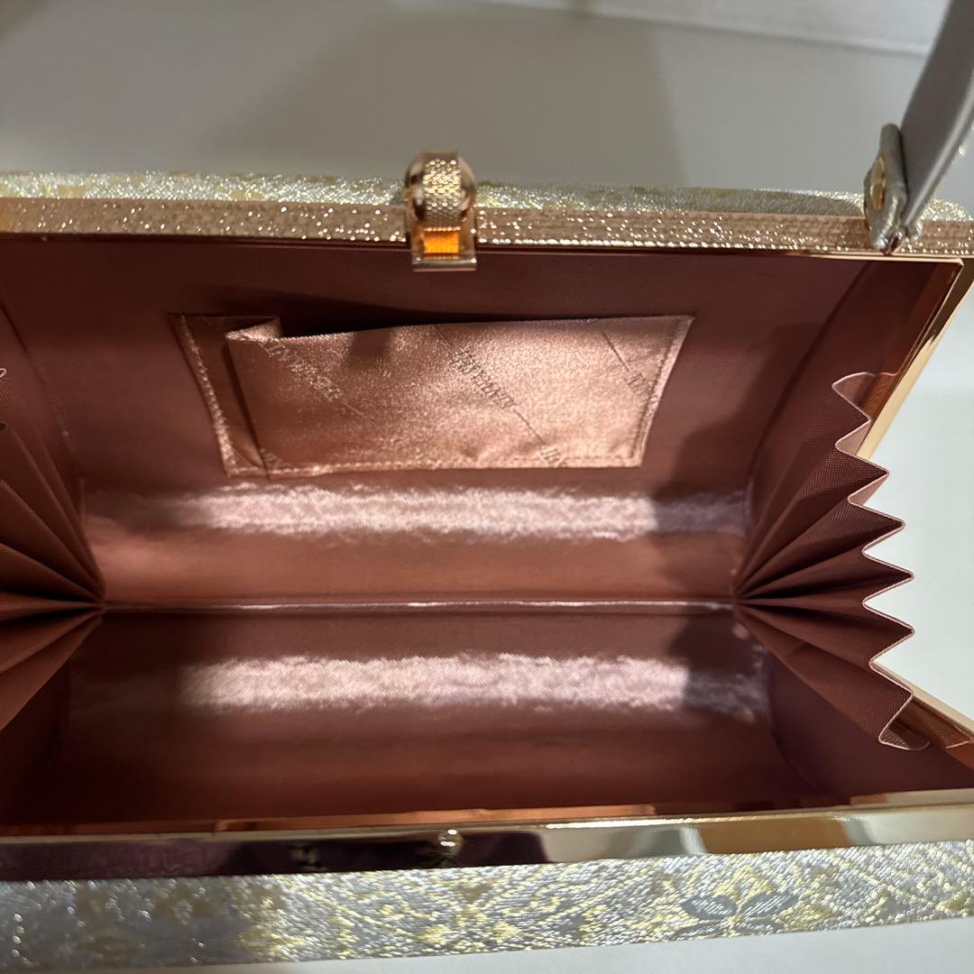 和装用バッグと草履セット シルバー　花柄　佐賀