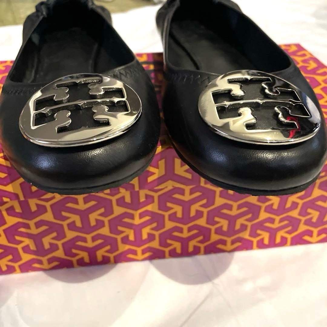 トリーバーチ　バレエシューズ　シルバー金具　美品　サイズ8.5日本25〜25.5