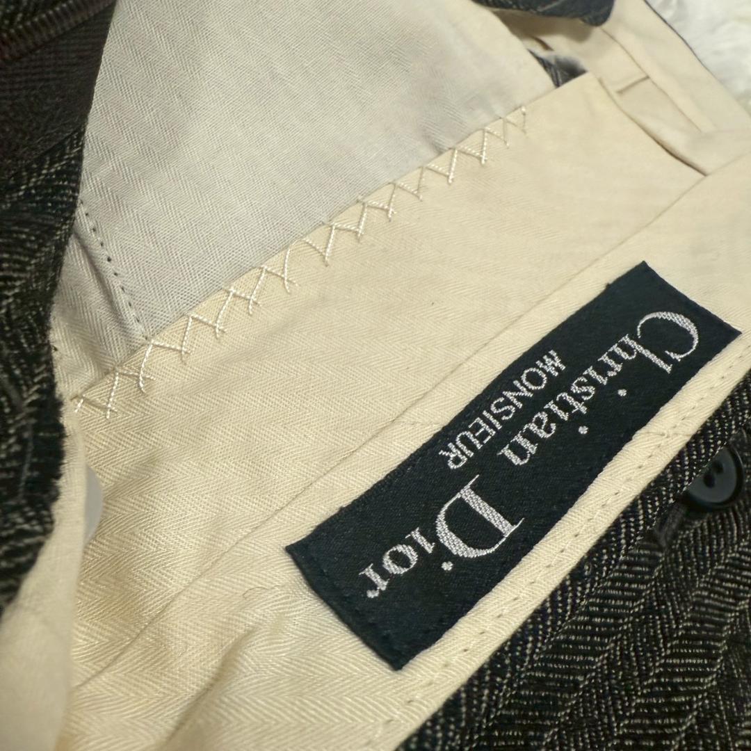 【美品】クリスチャンディオール　ヴィンテージスーツ　スリーピース　ヘリンボーン