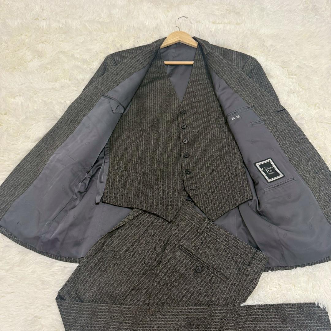 【美品】クリスチャンディオール　ヴィンテージスーツ　スリーピース　ヘリンボーン