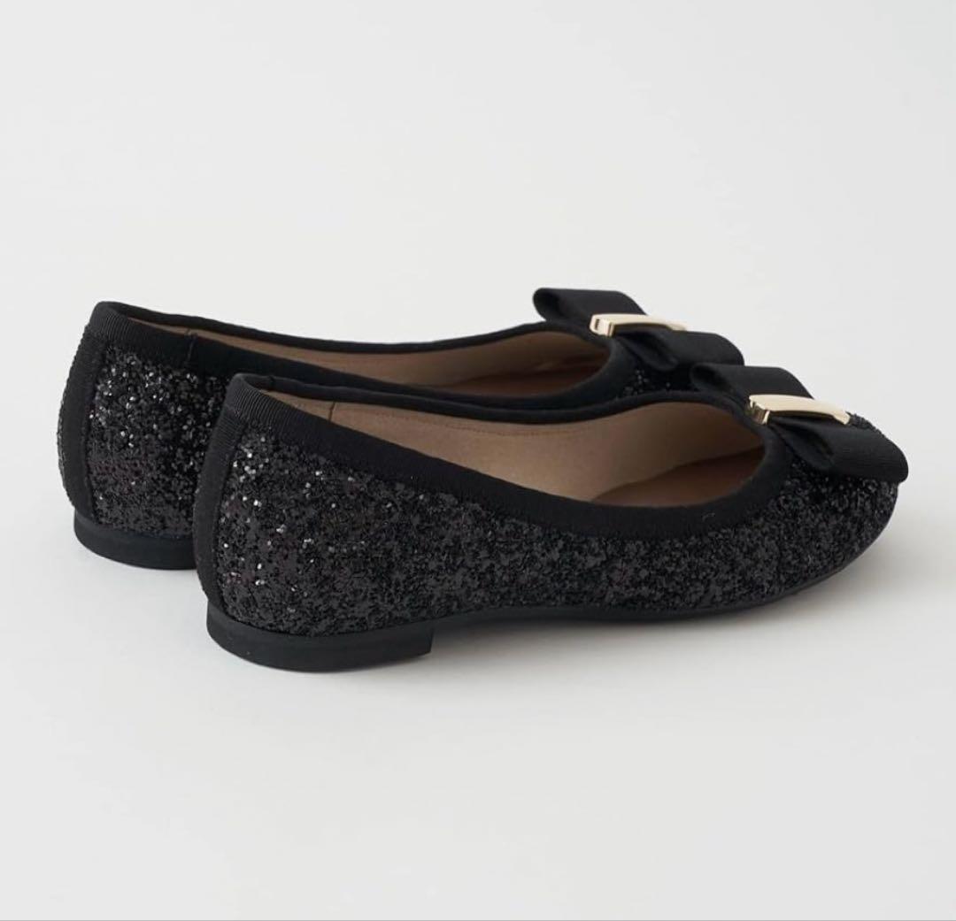 ダイアナ　ローヒール・フラットシューズ リボン バレエ 24cm