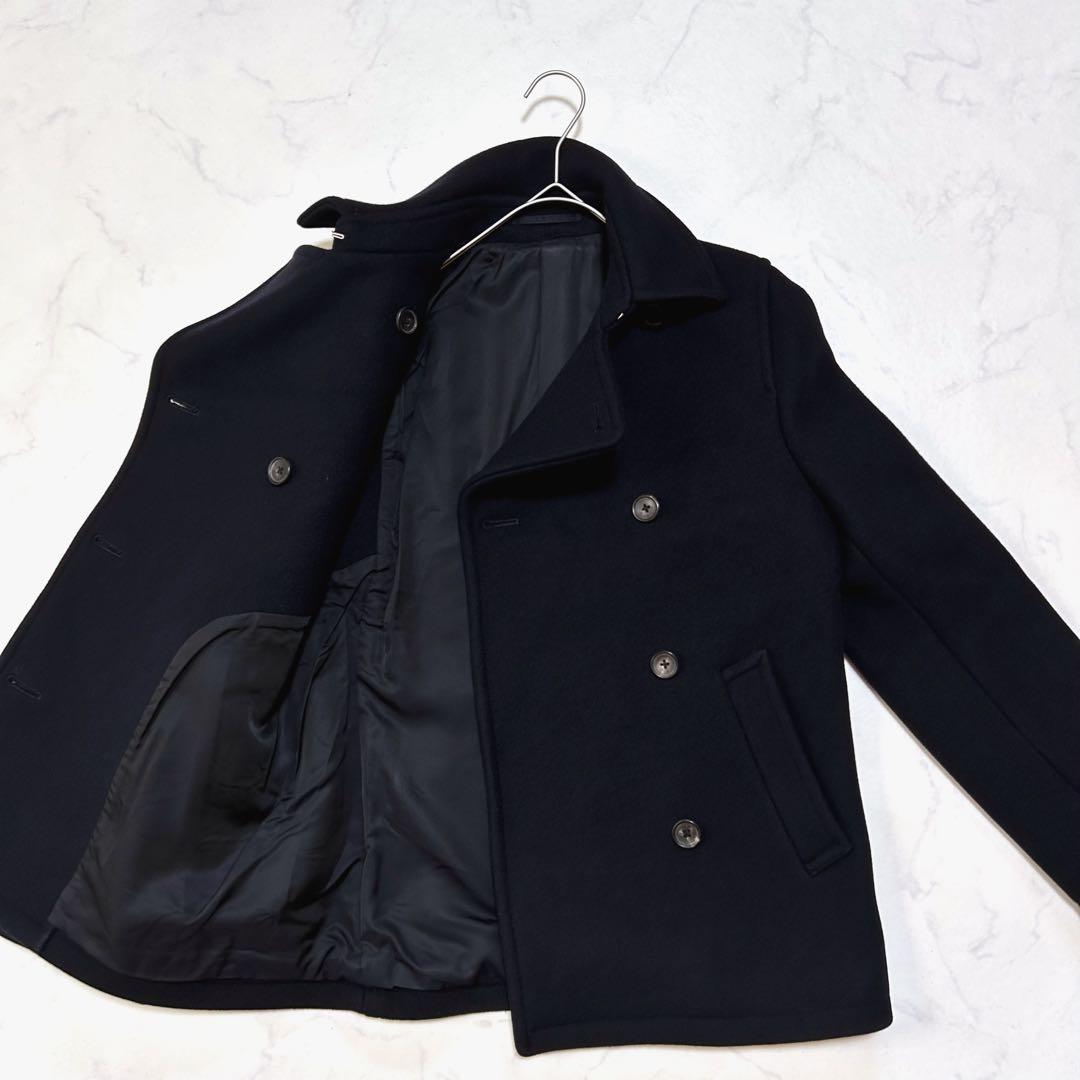 極美品 マーガレットハウエル タスマニアウール ダブルブレスト ピーコート