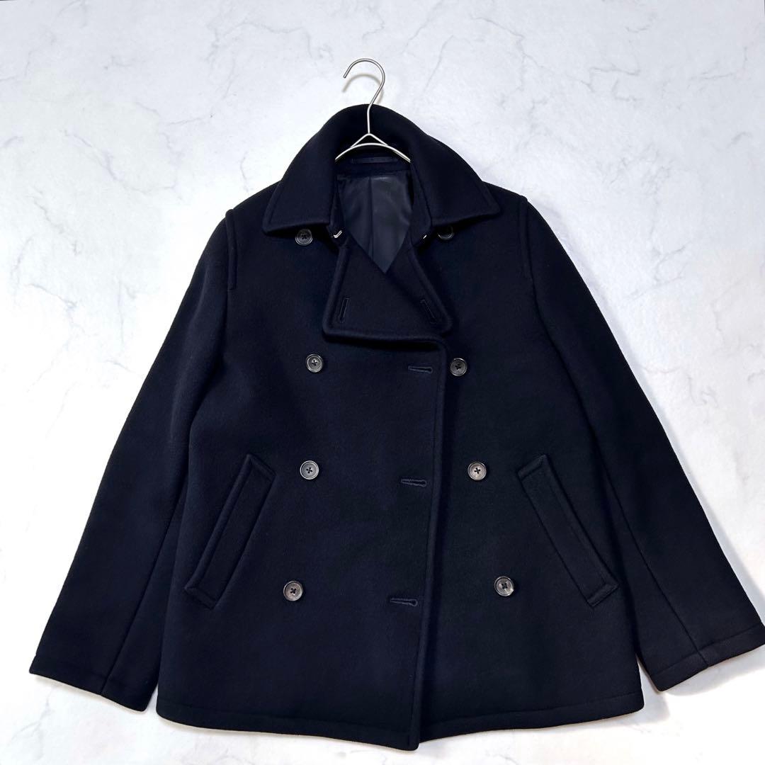 極美品 マーガレットハウエル タスマニアウール ダブルブレスト ピーコート