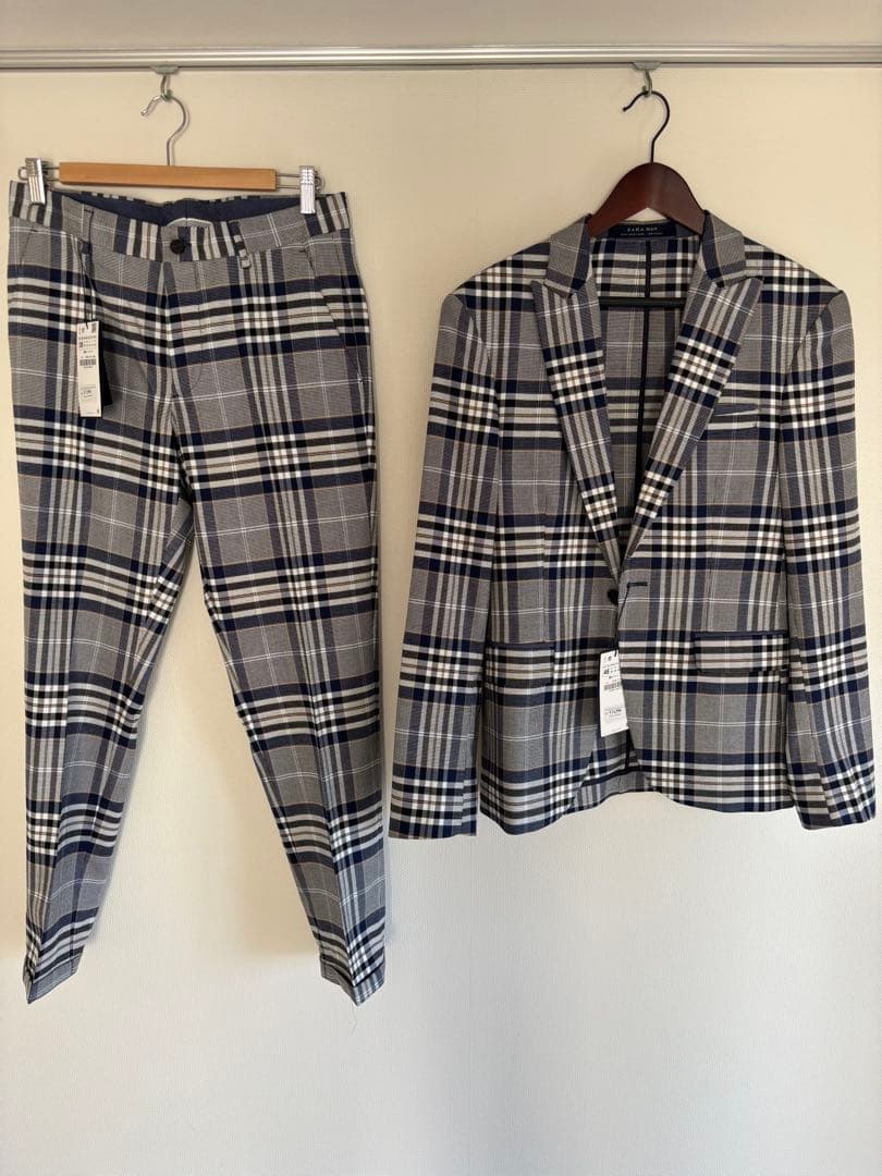ZARA MAN チェック柄スーツセット 新品未使用品