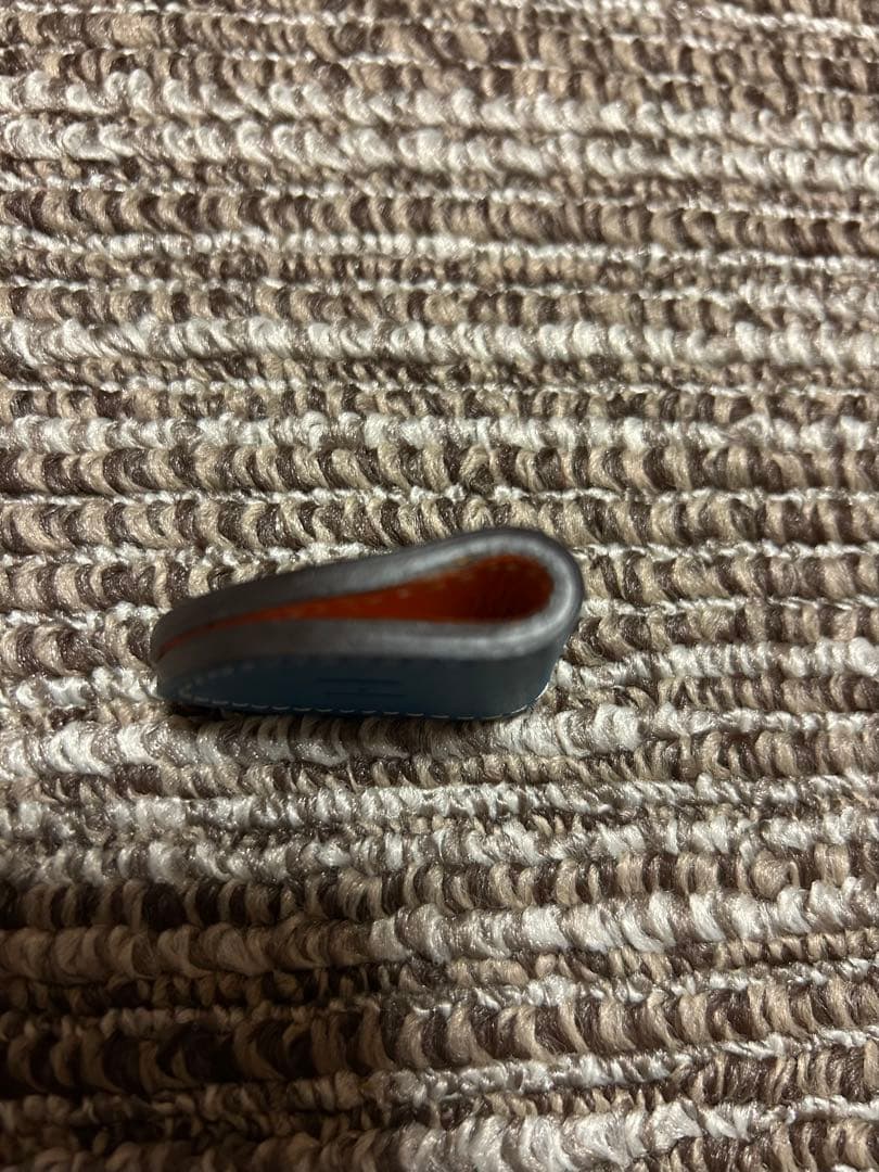 エルメス レザー マネークリップ オレンジ ターコイズ