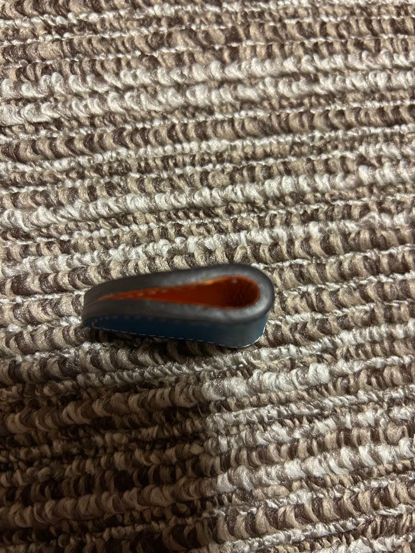 エルメス レザー マネークリップ オレンジ ターコイズ