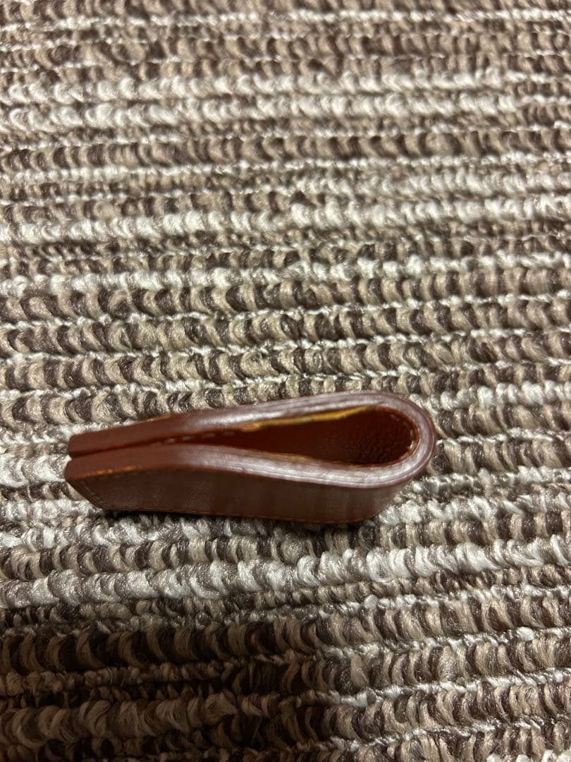 エルメス レザー マネークリップ オレンジ ターコイズ