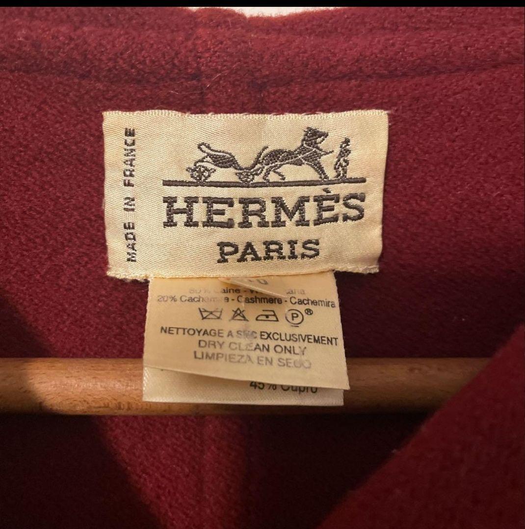 ハーフ　コート　エルメス　HERMES オーバーサイズ　レッド