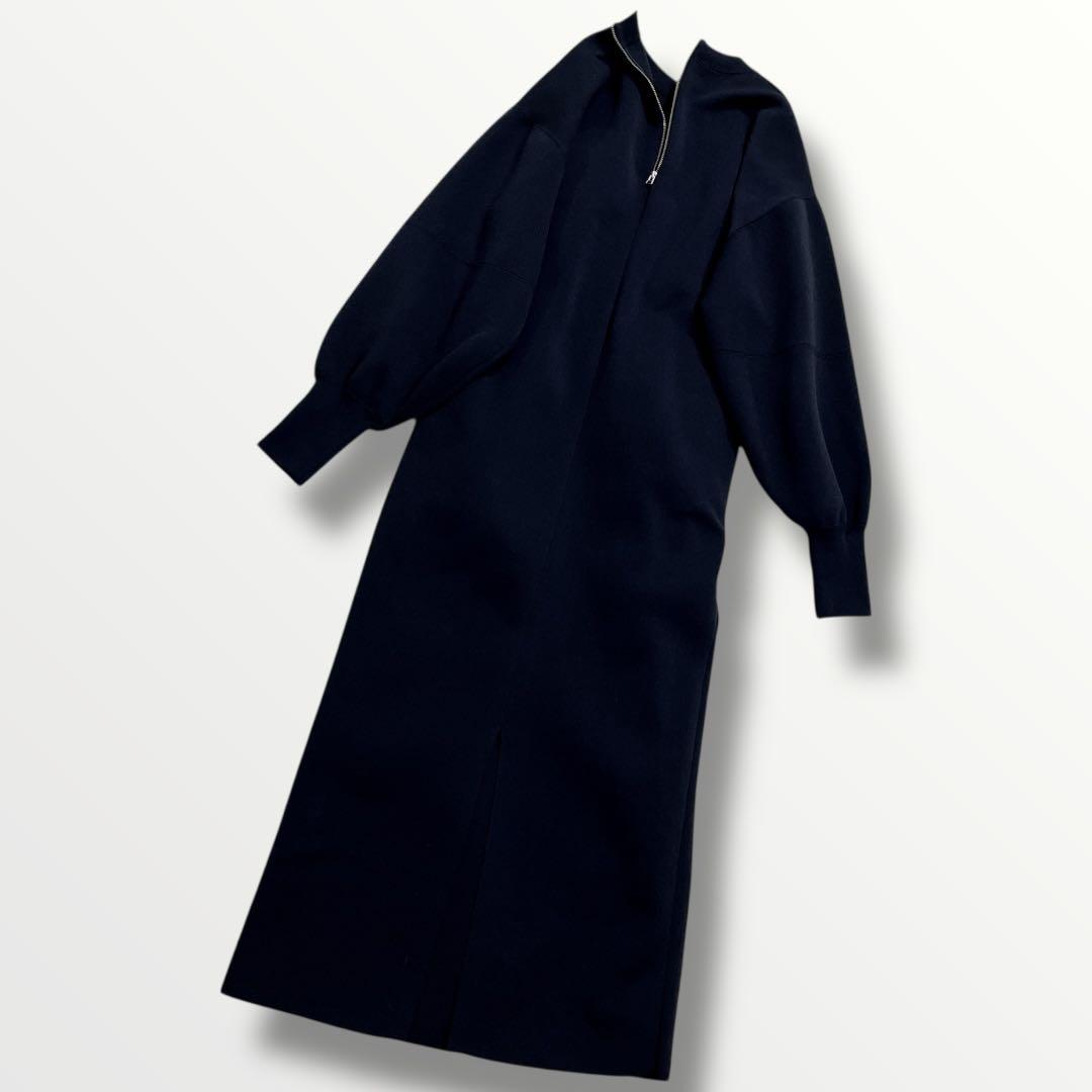 ADAM ET ROPE' FEMME フォルムニットワンピース ブラック　F