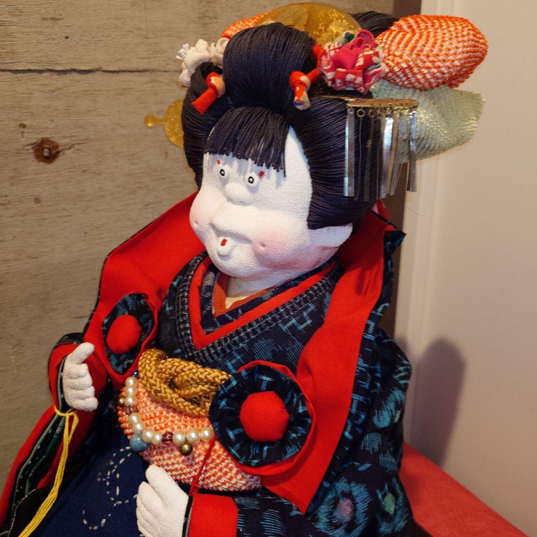 創作手作り人形　絣　ぶす姫様　ブス姫