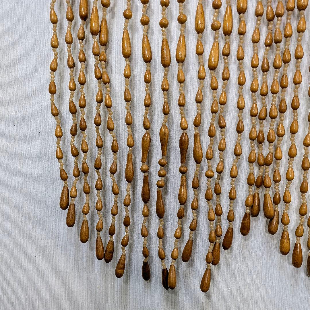 ✨ビンテージ激レア✨ 希少 開閉式 珠暖簾 ロング 欅カラー