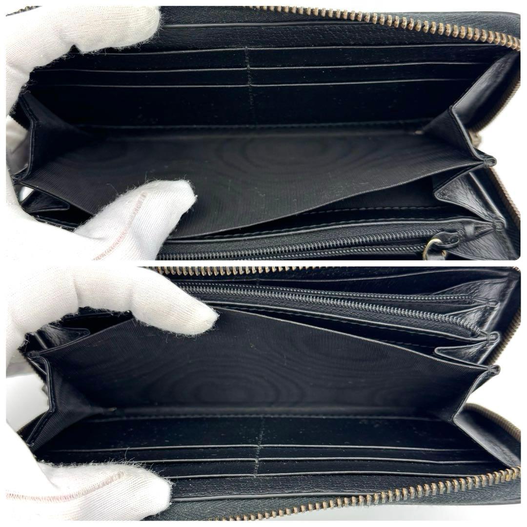 GUCCI グッチ 長財布 ラウンドジップ 黒 ブラック 蜂 ビー アニマリエ