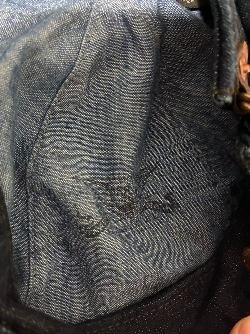 RRLデニムキャスケット ワークキャップ 革調整ベルト