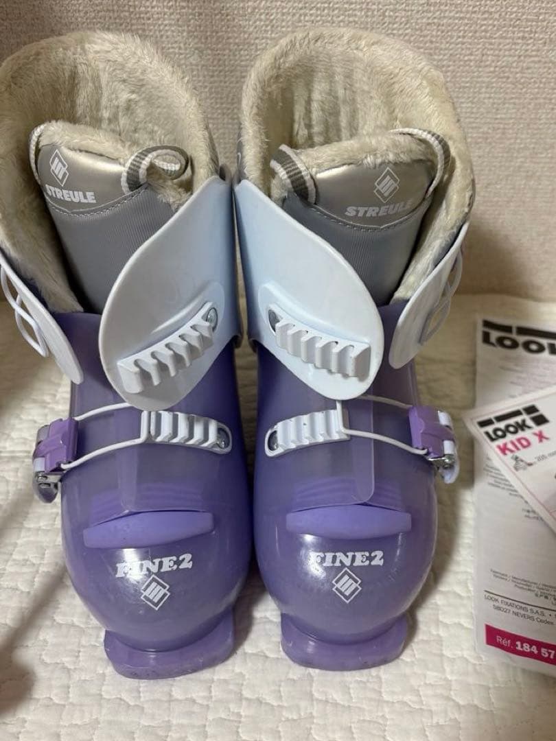 キッズスキー4点セット スキー板、ビンディング、ストック、ブーツ　こどもスキー