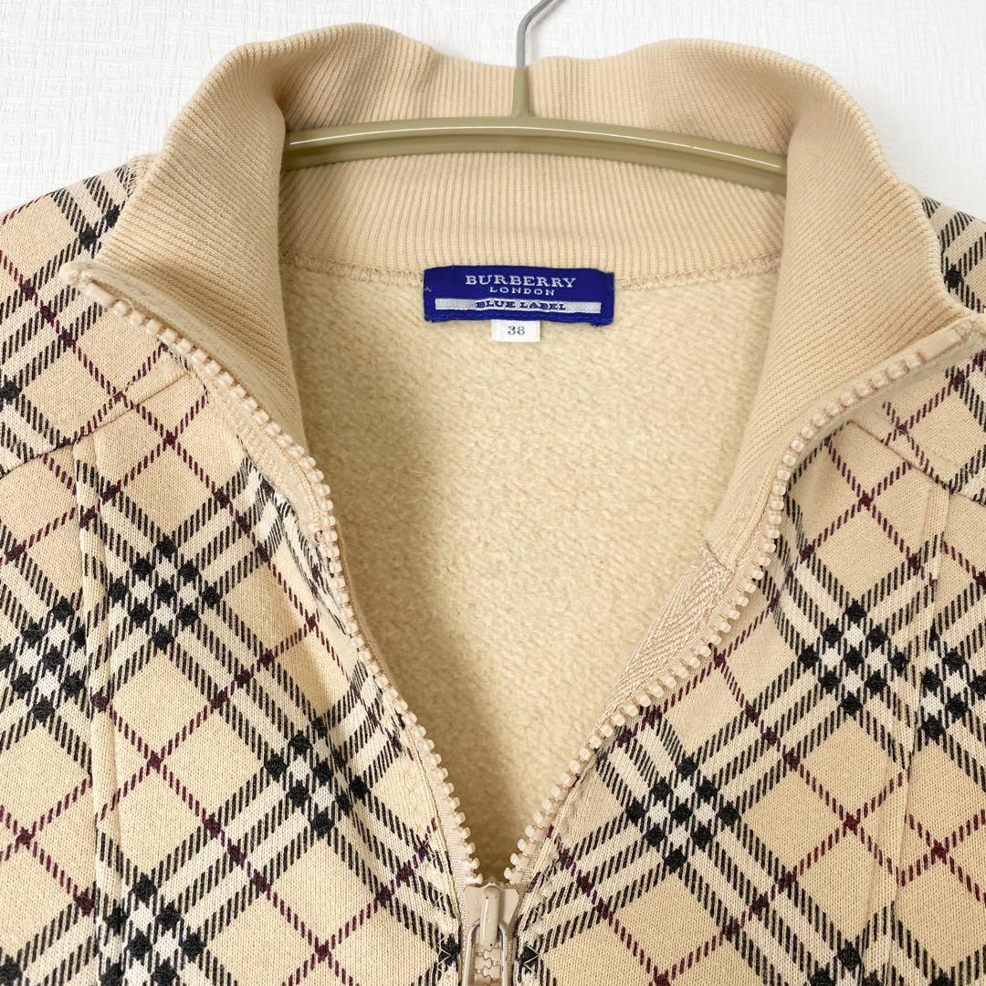 BURBERRY BLUE LABEL ノバチェック 袖刺繍ロゴ ダブルジップ