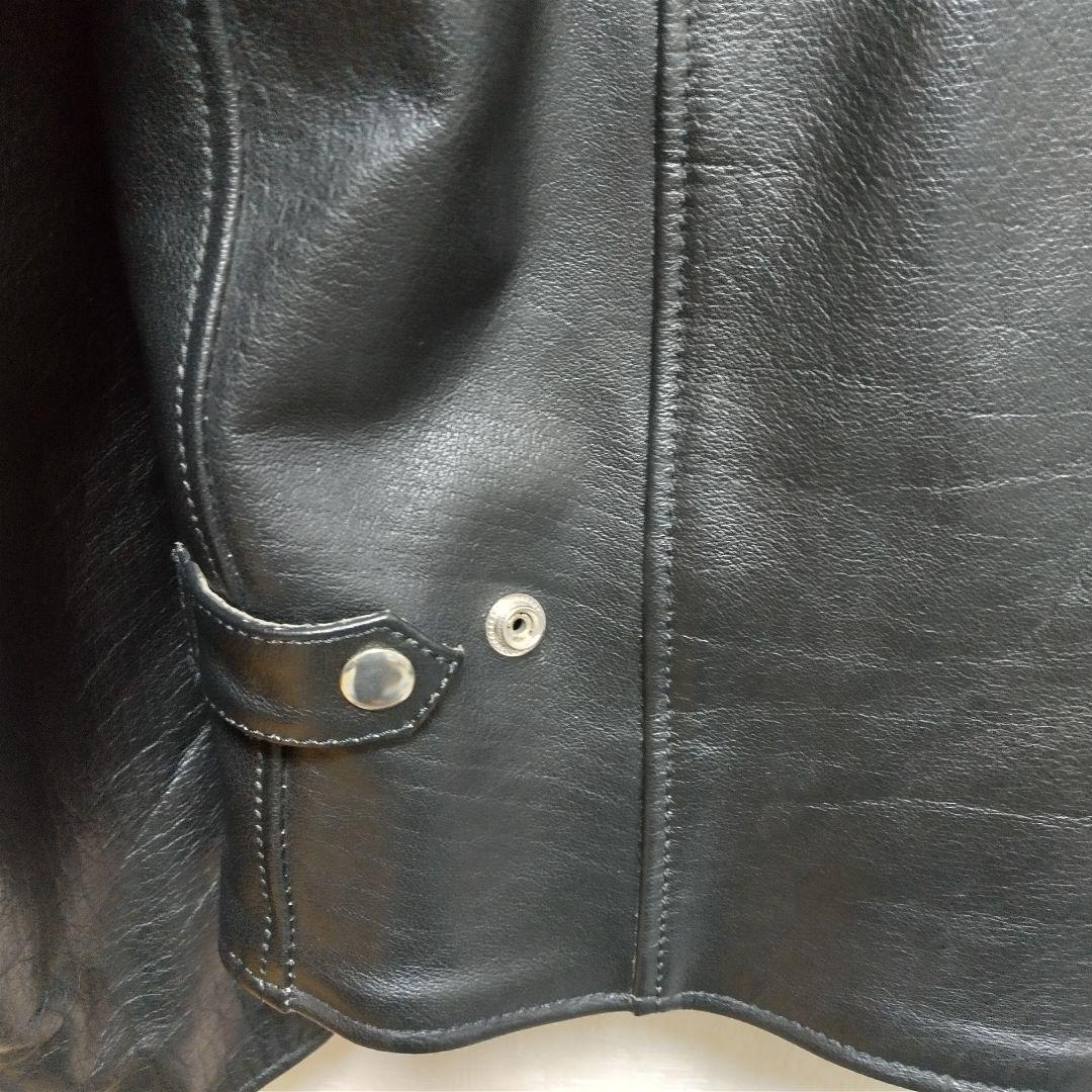 ブラック シングルライダース レザージャケット M プロテクター完備