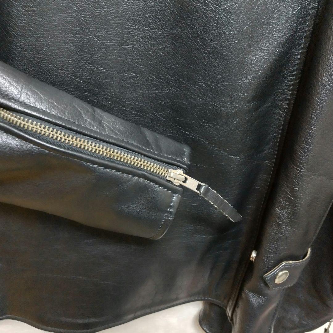 ブラック シングルライダース レザージャケット M プロテクター完備