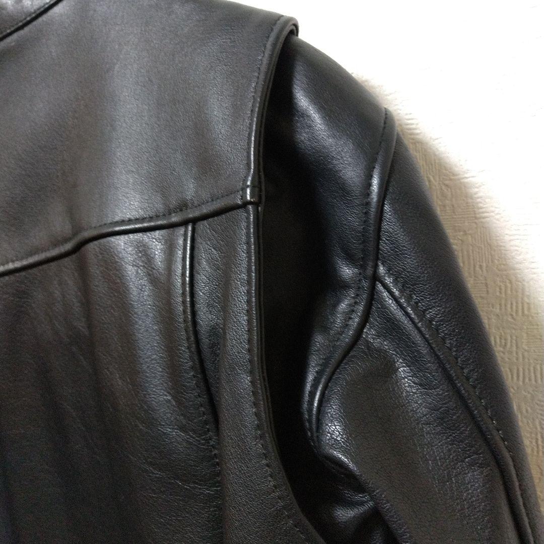 ブラック シングルライダース レザージャケット M プロテクター完備